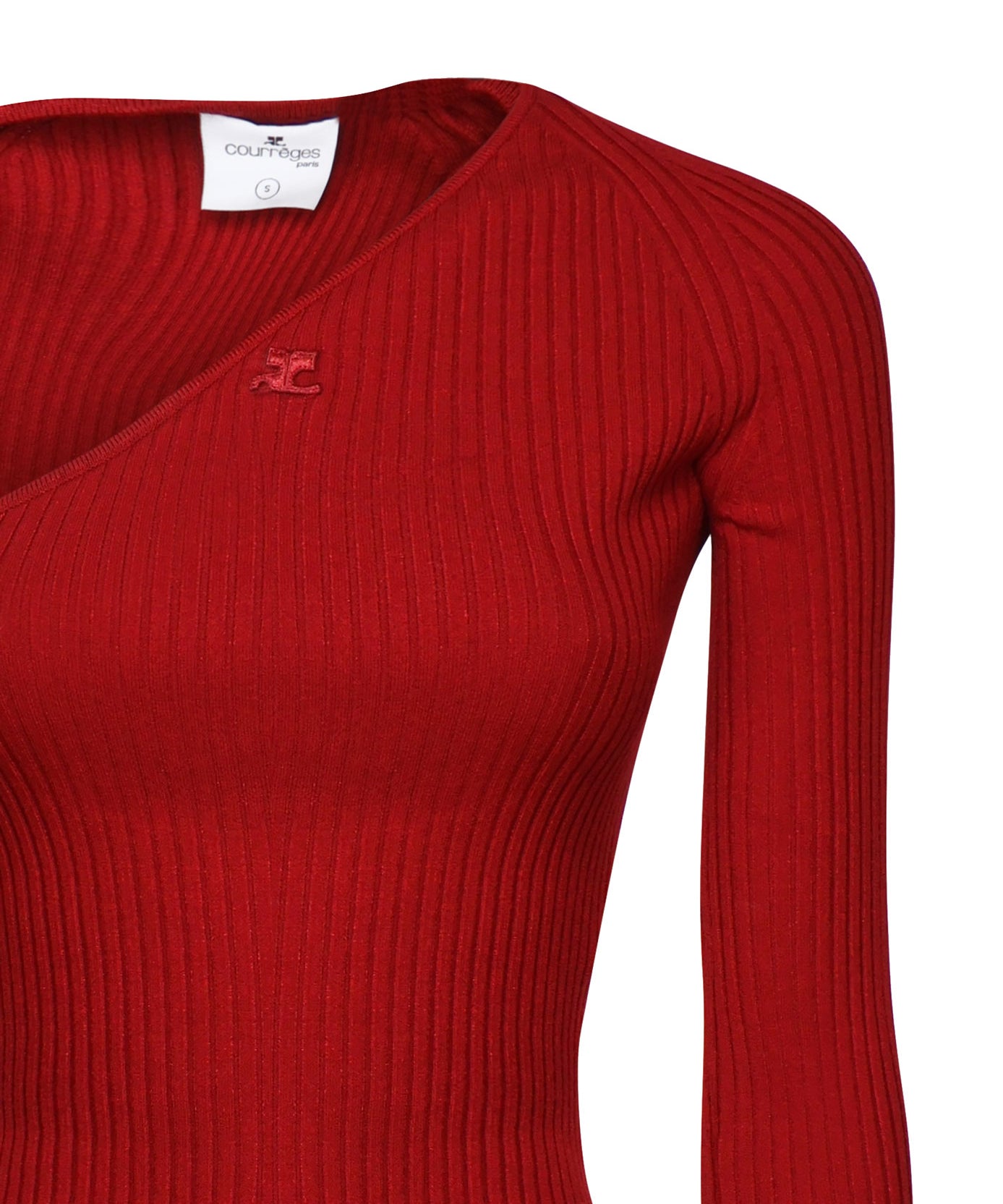 Top in maglia coste con cut-out 424MT0364FI0001 4031 COURREGES 