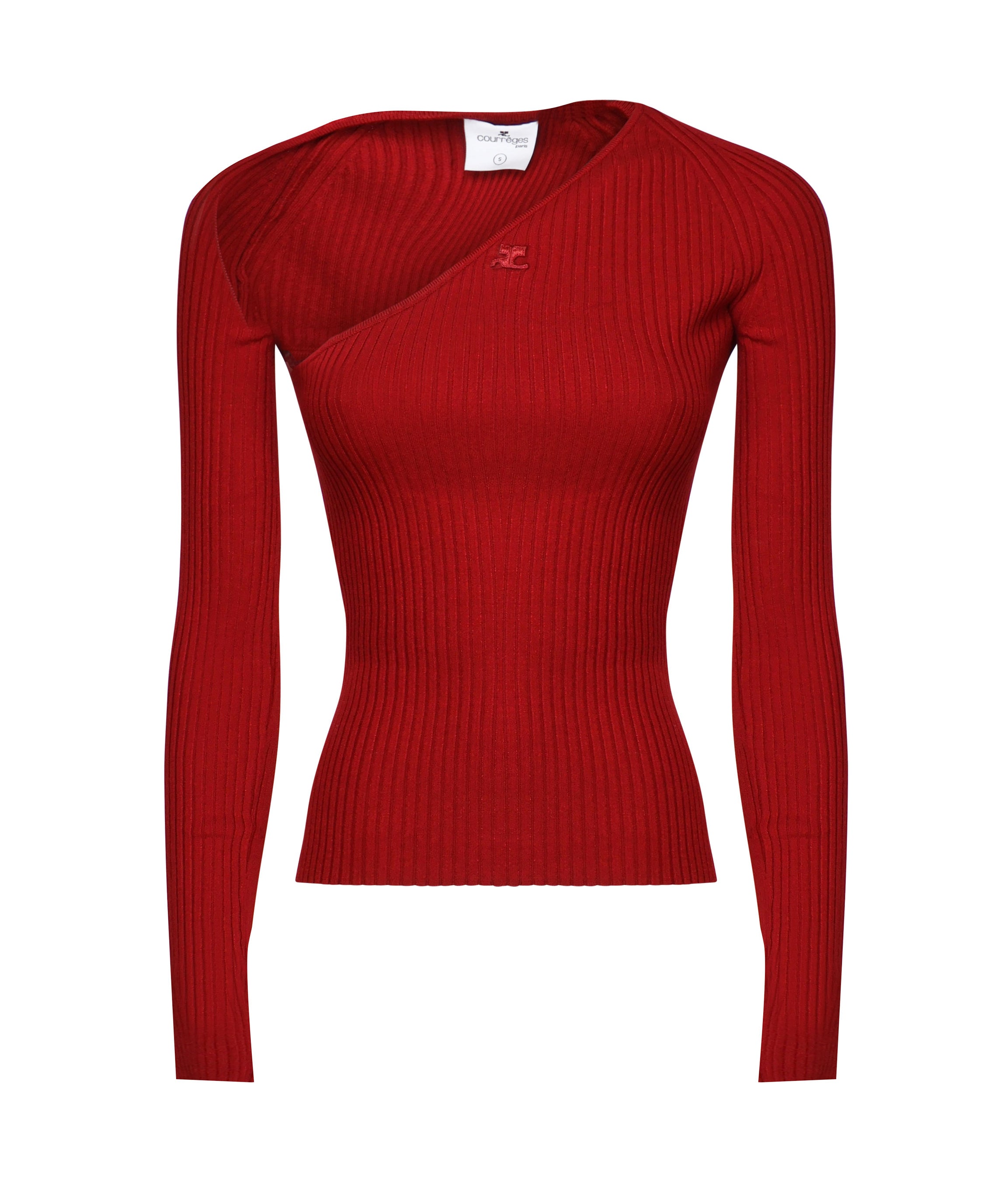 Top in maglia coste con cut-out 424MT0364FI0001 4031 COURREGES 