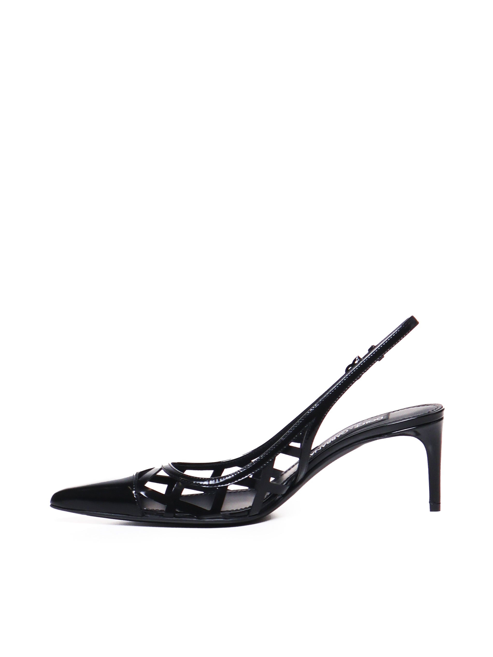 Slingback in pelle di vitello lucida CG0778 A103780999 DOLCE & GABBANA 