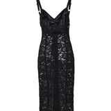 Abito longuette corsetteria in raso e pizzo F6JKZT GDCL9N0000 DOLCE & GABBANA 