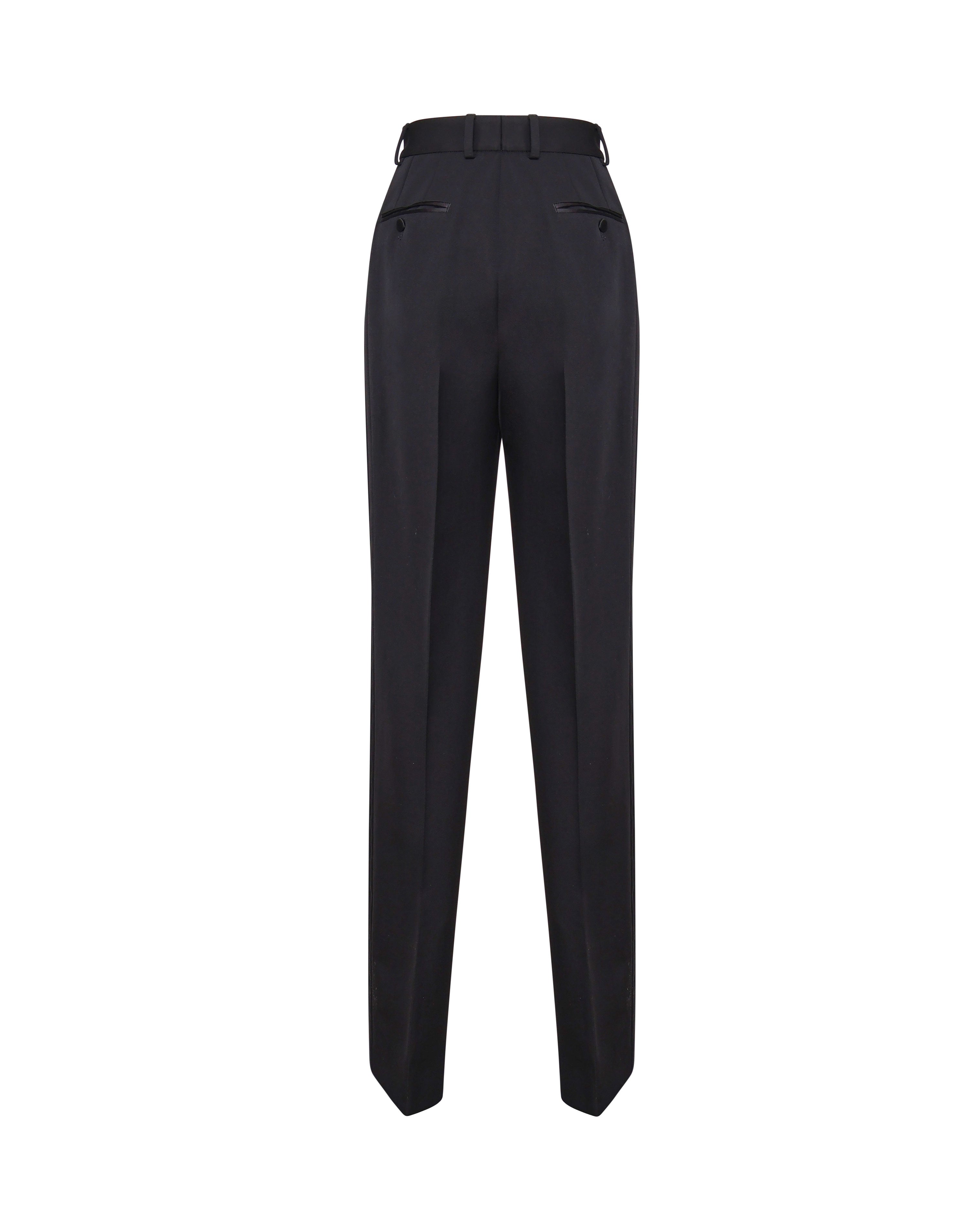 Pantaloni tuxedo in gabardina di lana FTC8ZT FU21EN0000 DOLCE & GABBANA 
