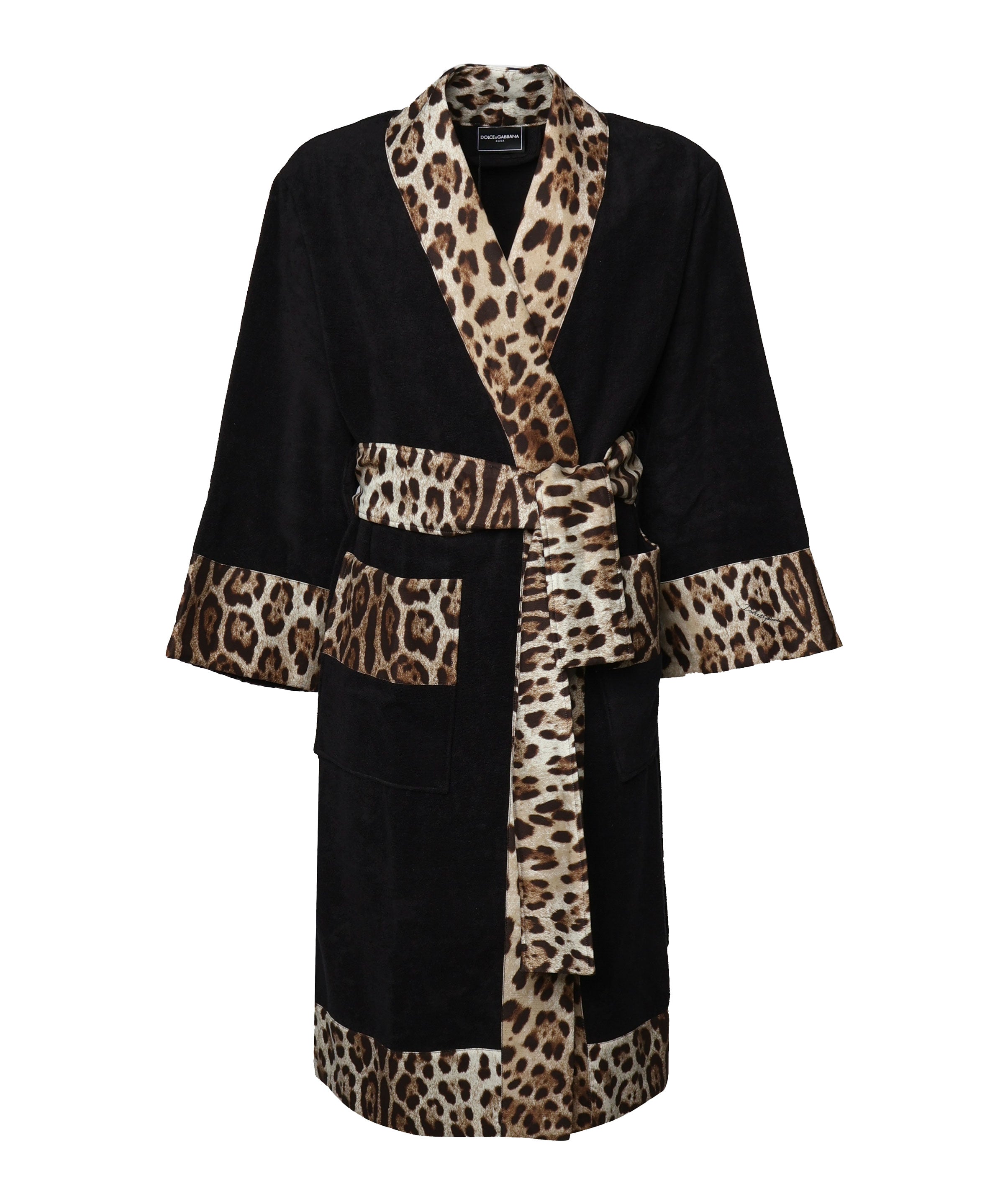 Accappatoio in cotone Leopard<BR/> TCF010 TCAGOUL002 DOLCE & GABBANA HOME 