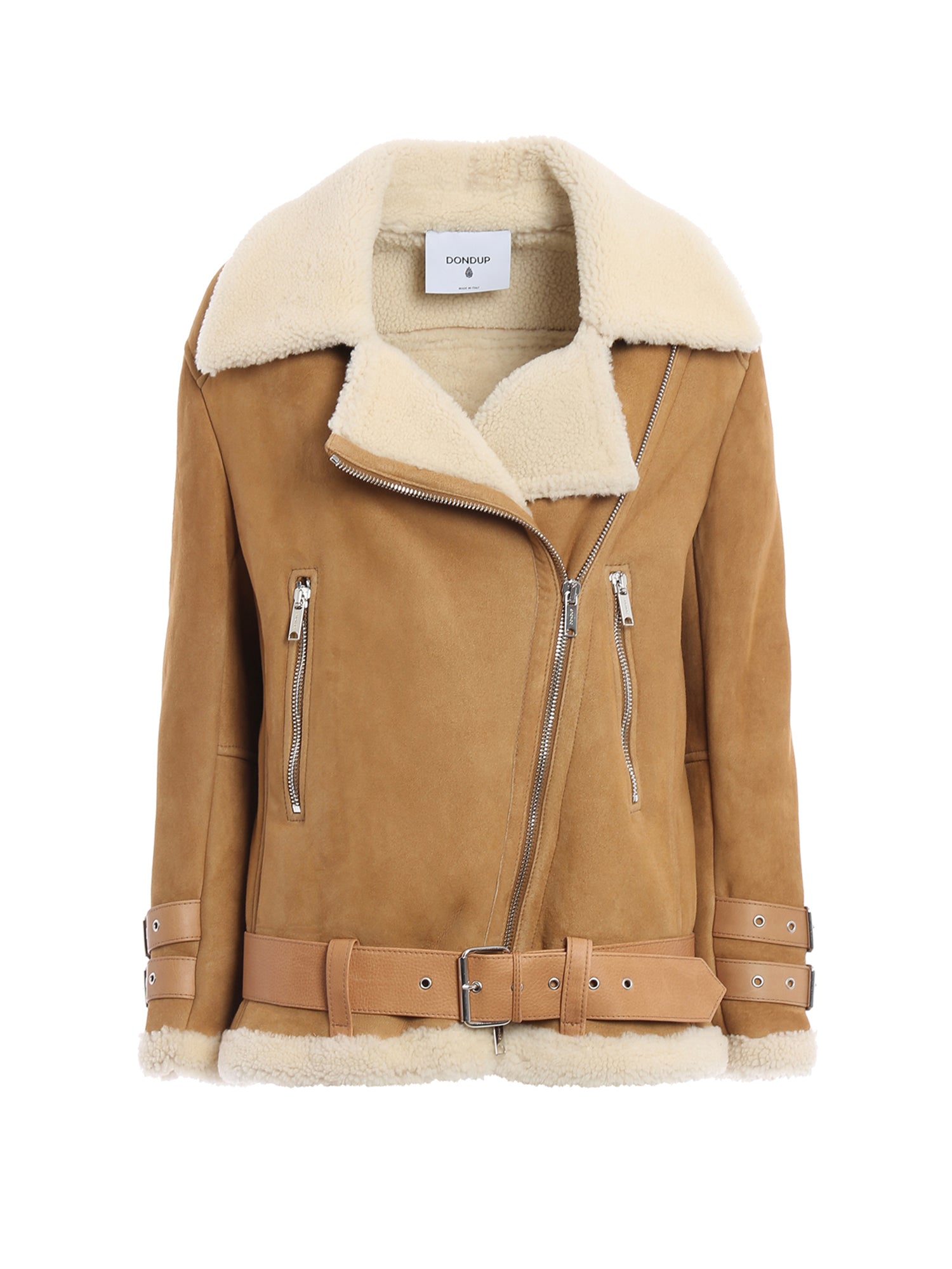Giacca in suede con shearling DJ648 PL0516DXXX430 DONDUP 