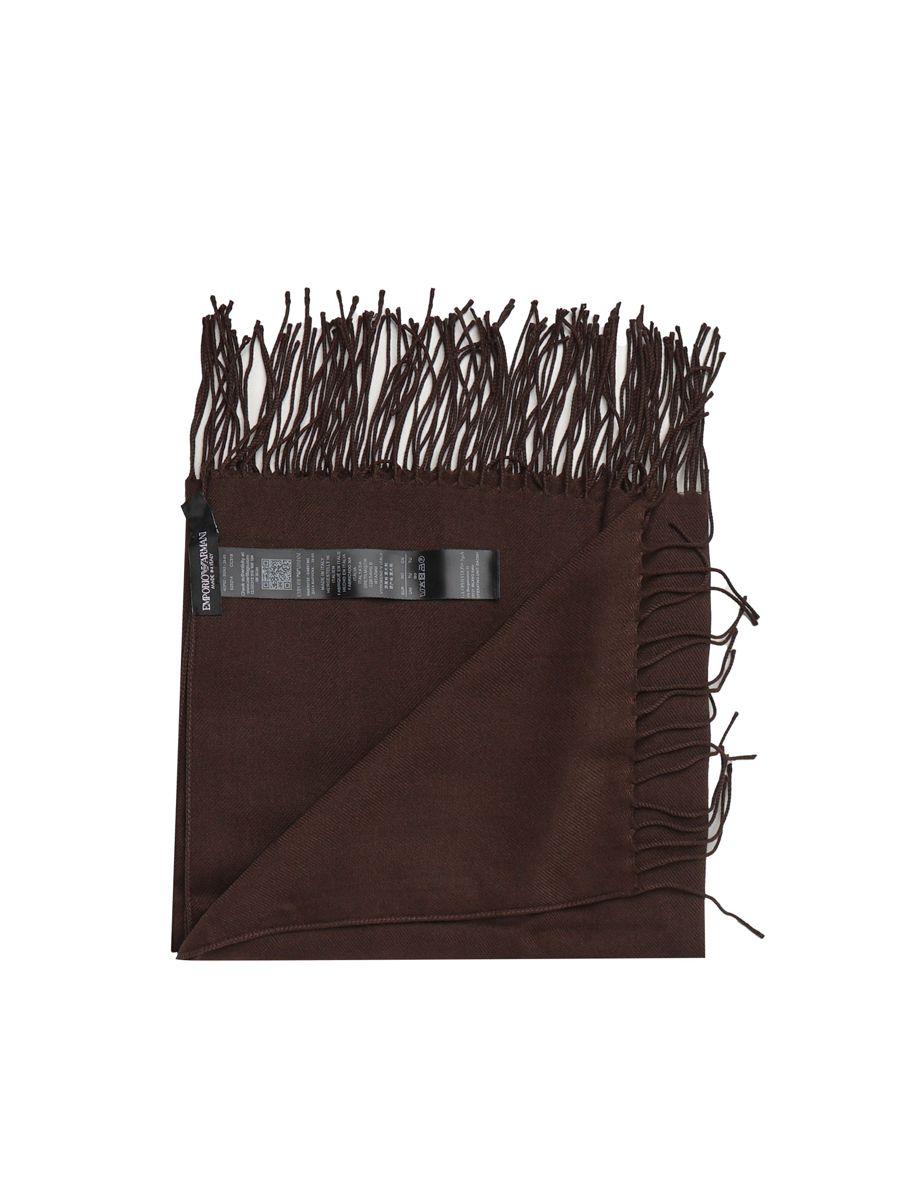 Sciarpa con frange e stampa aquila 625214 CC31800053 EMPORIO ARMANI 