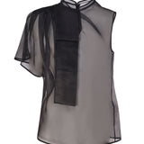 Top asimmetrico in seta 77AJM670 N0193899 GENNY 