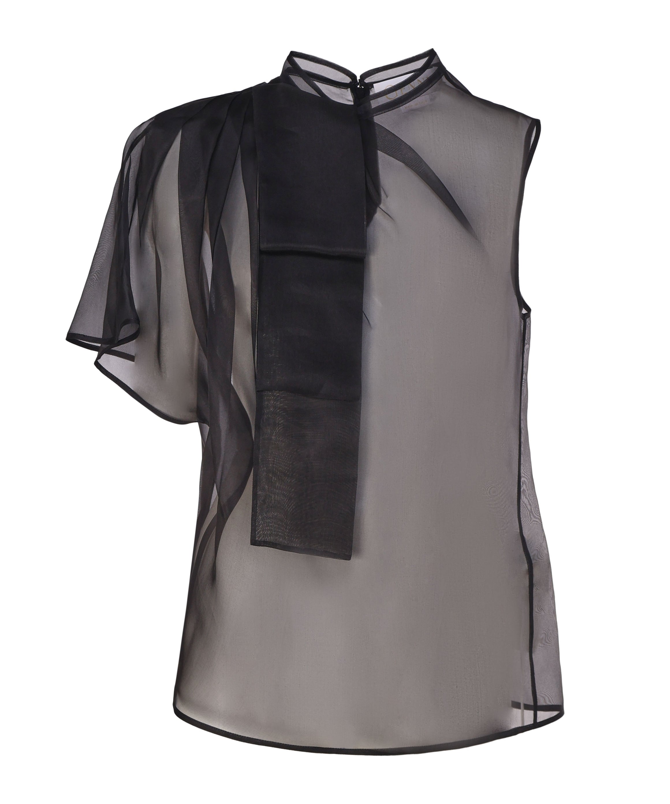 Top asimmetrico in seta 77AJM670 N0193899 GENNY 