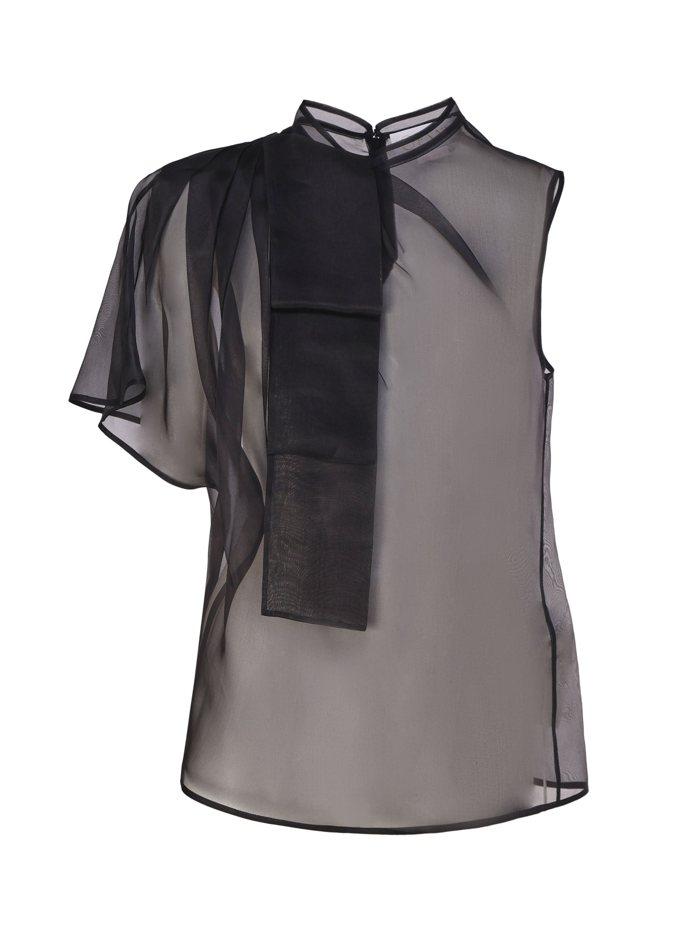 Top asimmetrico in seta 77AJM670 N0193899 GENNY 