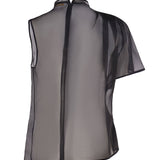 Top asimmetrico in seta 77AJM670 N0193899 GENNY 