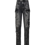 Jeans Bianca effetto aged slim fit con tasche cargo BIANCA 8019 ICON DENIM 
