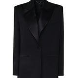 Blazer con rever in satin 1457208001 BLACK MAGDA BUTRYM 
