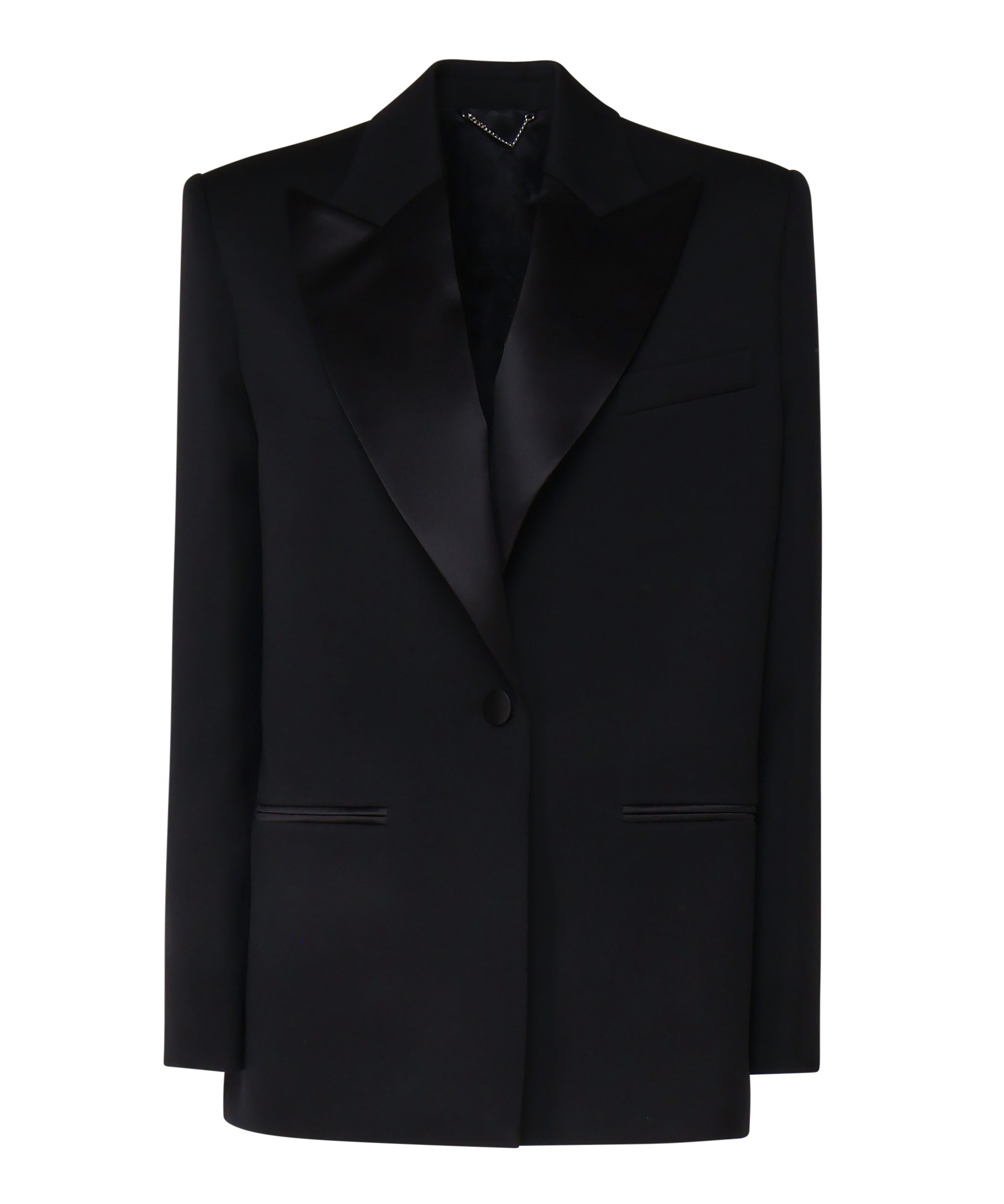 Blazer con rever in satin 1457208001 BLACK MAGDA BUTRYM 