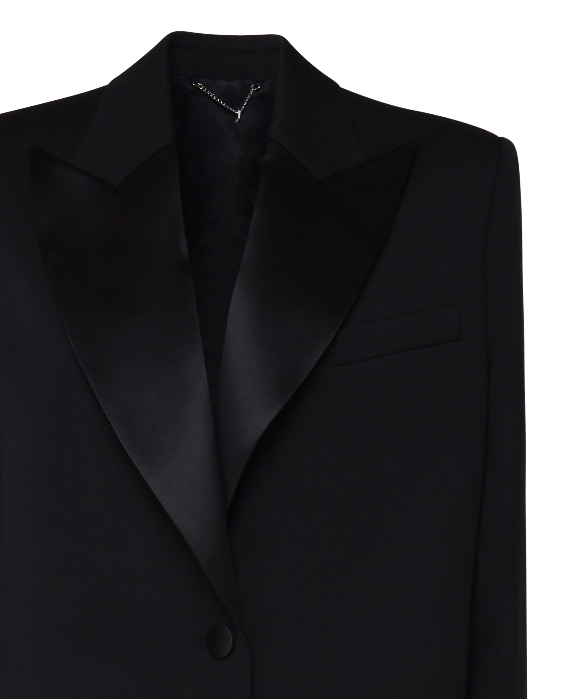 Blazer con rever in satin 1457208001 BLACK MAGDA BUTRYM 