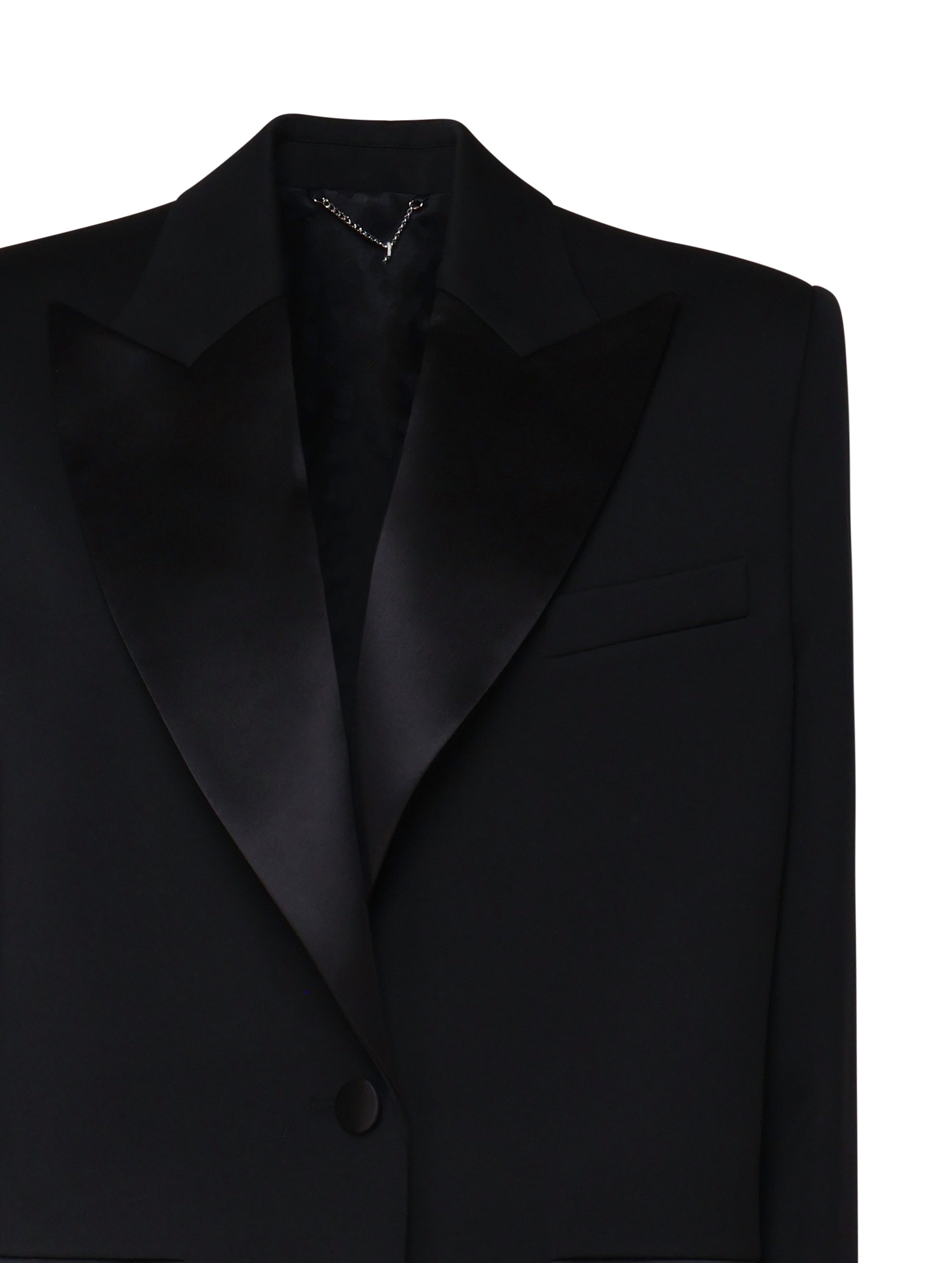 Blazer con rever in satin 1457208001 BLACK MAGDA BUTRYM 