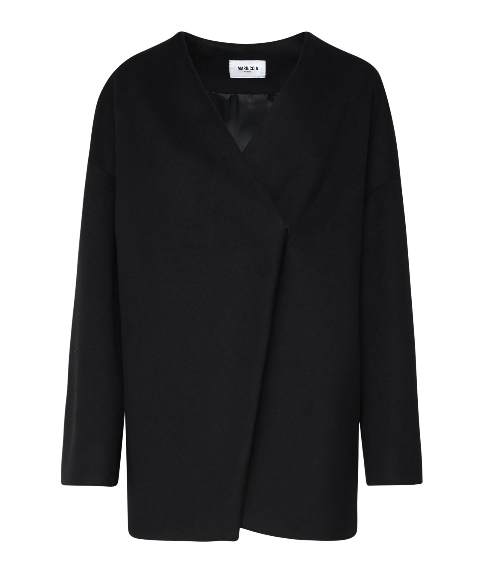 Cappotto con taglio geometrico MMD904 NERO MARIUCCIA Milano 