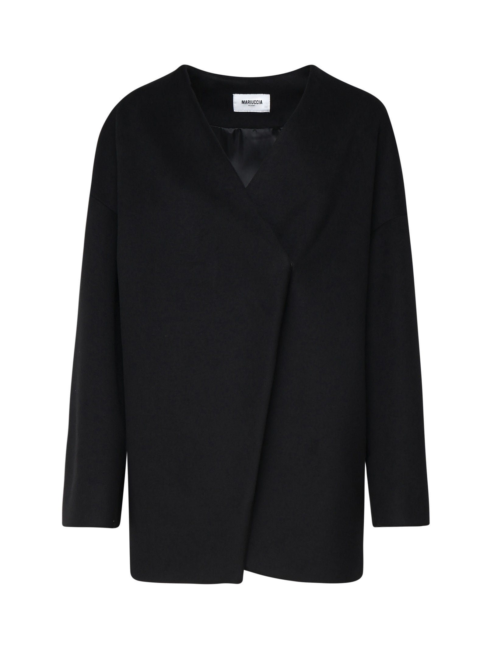 Cappotto con taglio geometrico MMD904 NERO MARIUCCIA Milano 