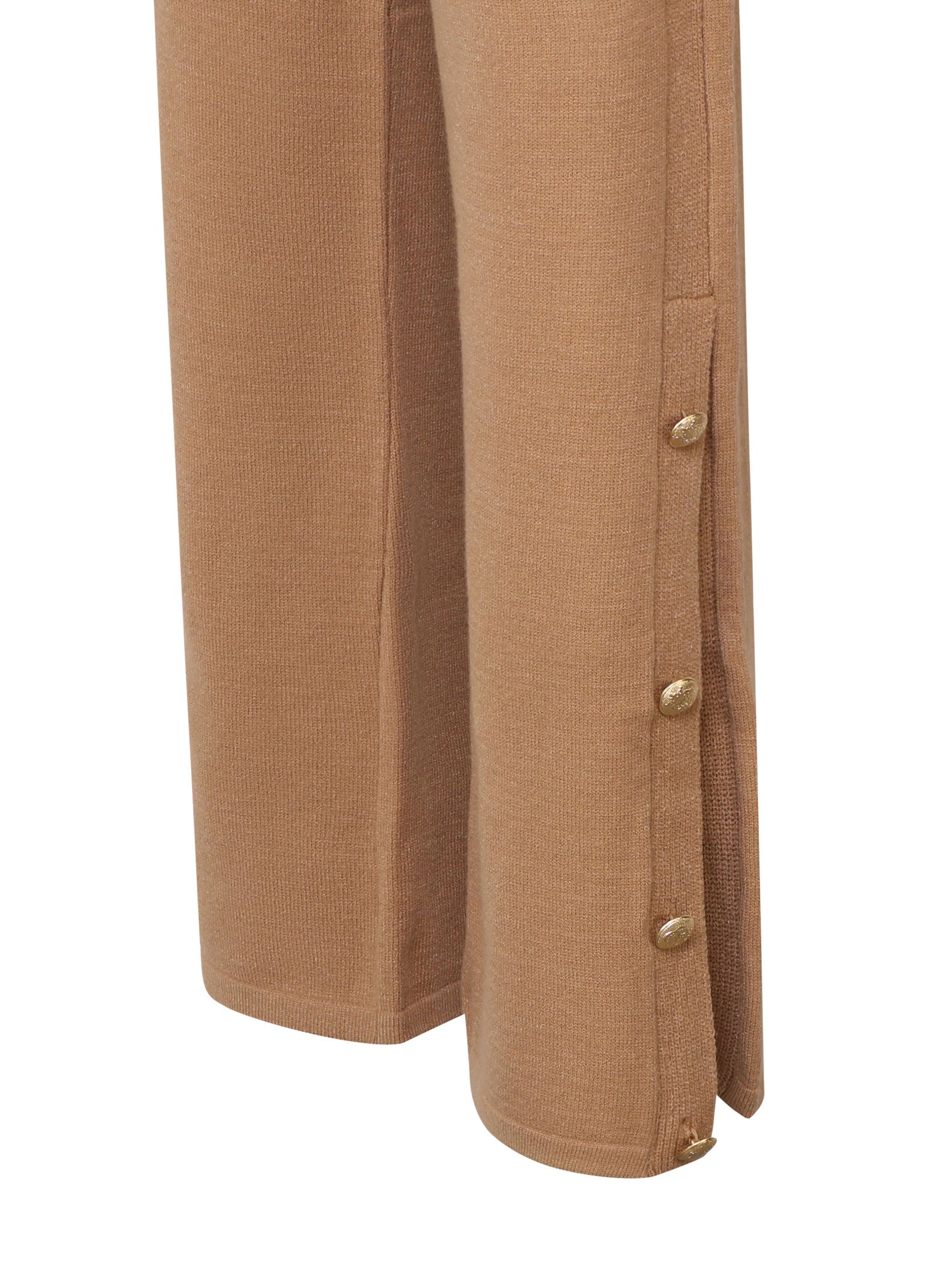 Pantaloni in maglia con bottoni decorativi in oro MMDMA4060 CAMMELLO MARIUCCIA Milano 