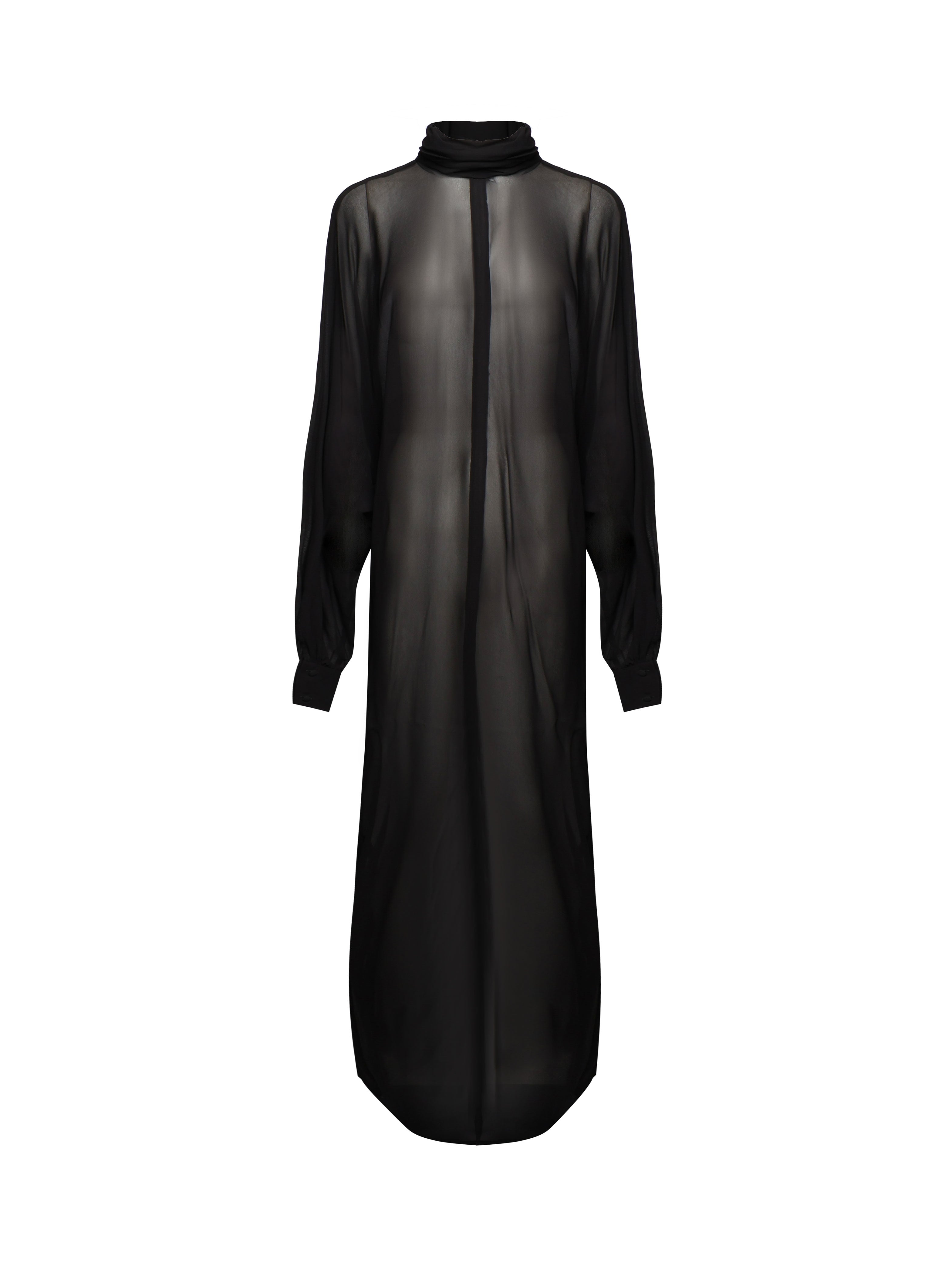 Abito Kim in georgette 25FWNAB-0004 BLACK NINEMINUTES 
