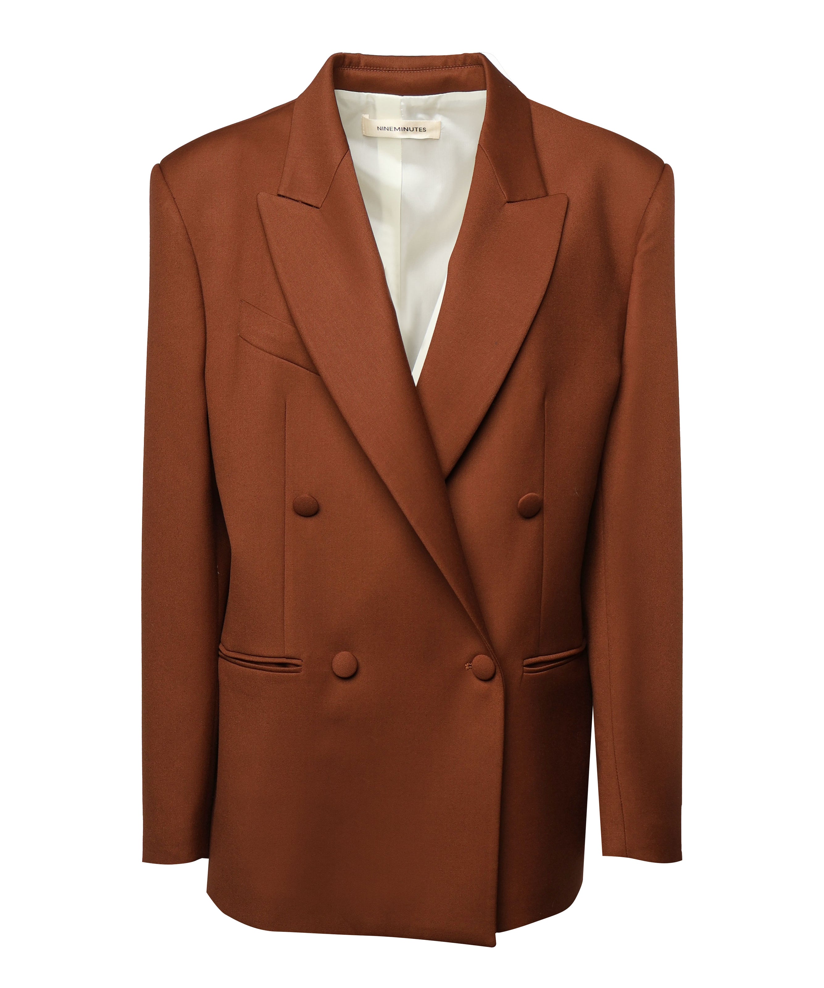 Blazer over doppiopetto in vigogna 25FWNCP-0012 BROWN NINEMINUTES 