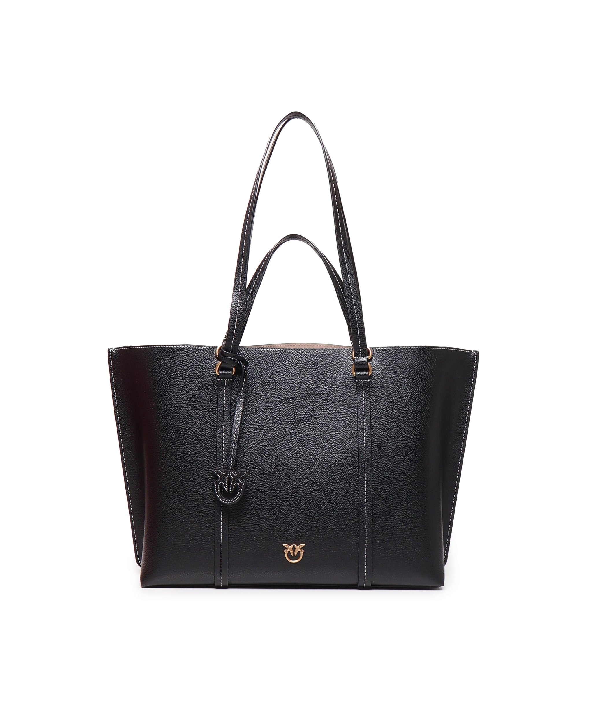 Borsa shopper grande in pelle bottalata 102832 A1LFZ99Q PINKO 