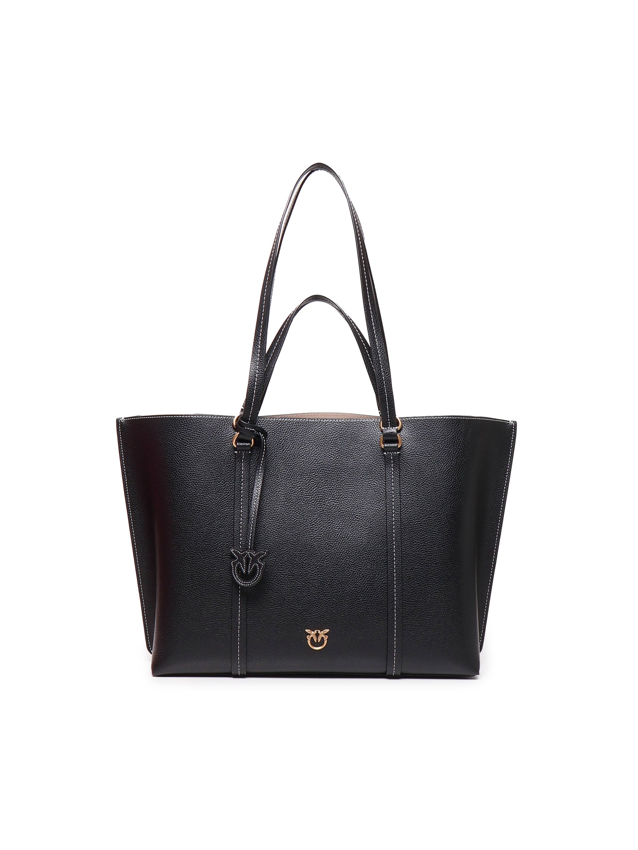 Borsa shopper grande in pelle bottalata 102832 A1LFZ99Q PINKO 