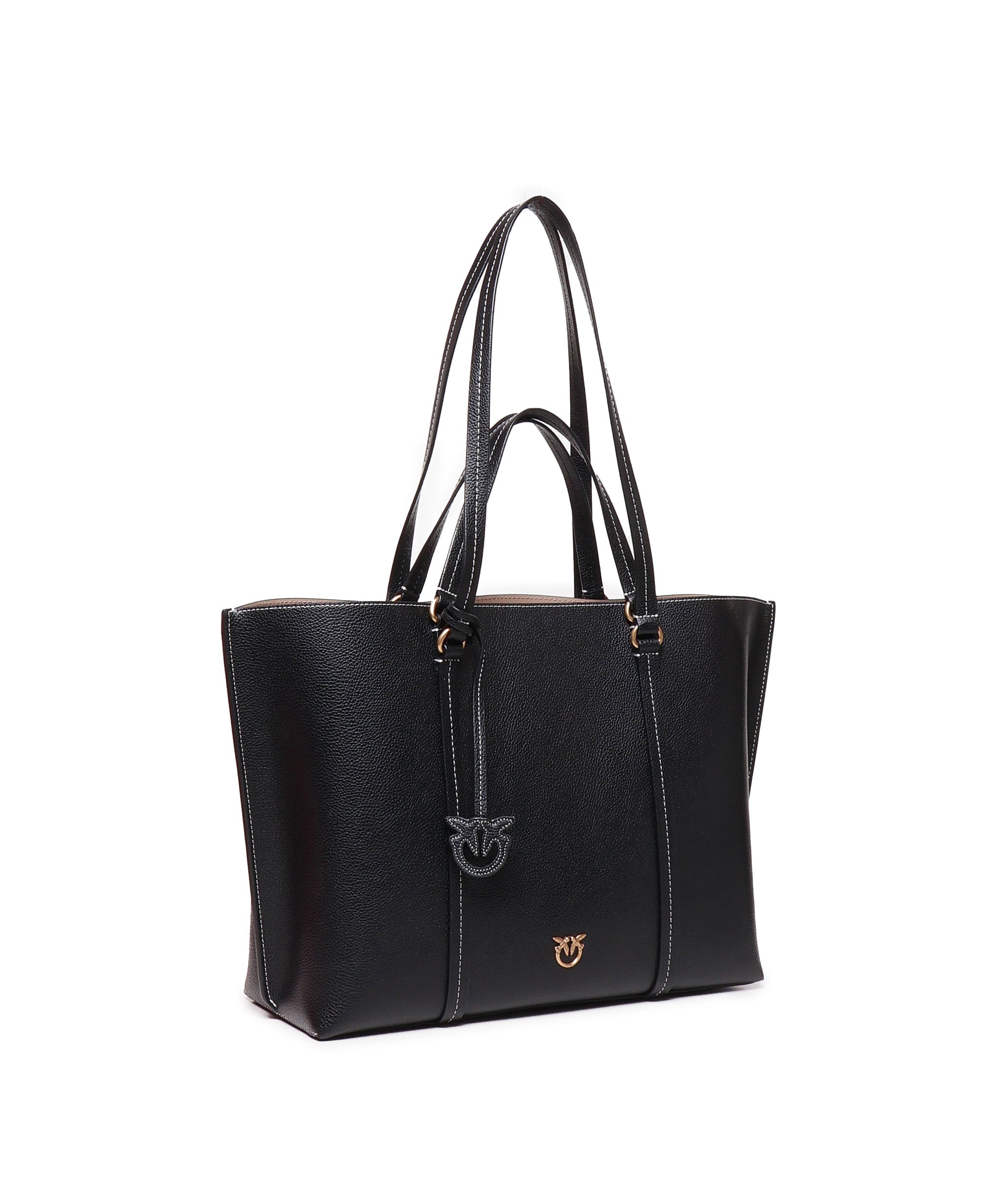 Borsa shopper grande in pelle bottalata 102832 A1LFZ99Q PINKO 