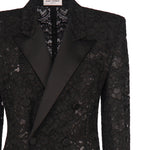 Giacca smoking in pizzo guipure 802140 Y9I521000 SAINT LAURENT 