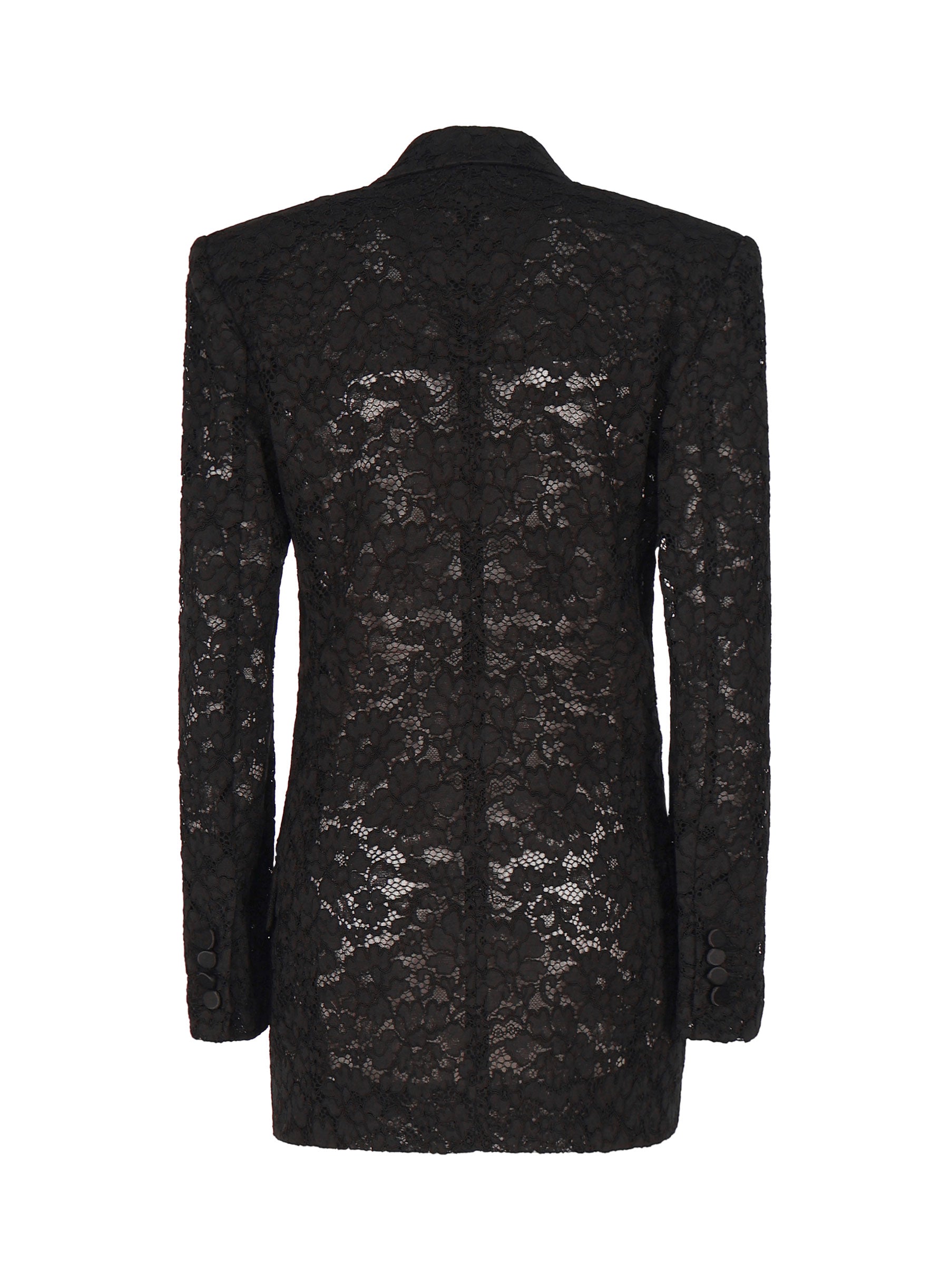 Giacca smoking in pizzo guipure 802140 Y9I521000 SAINT LAURENT 