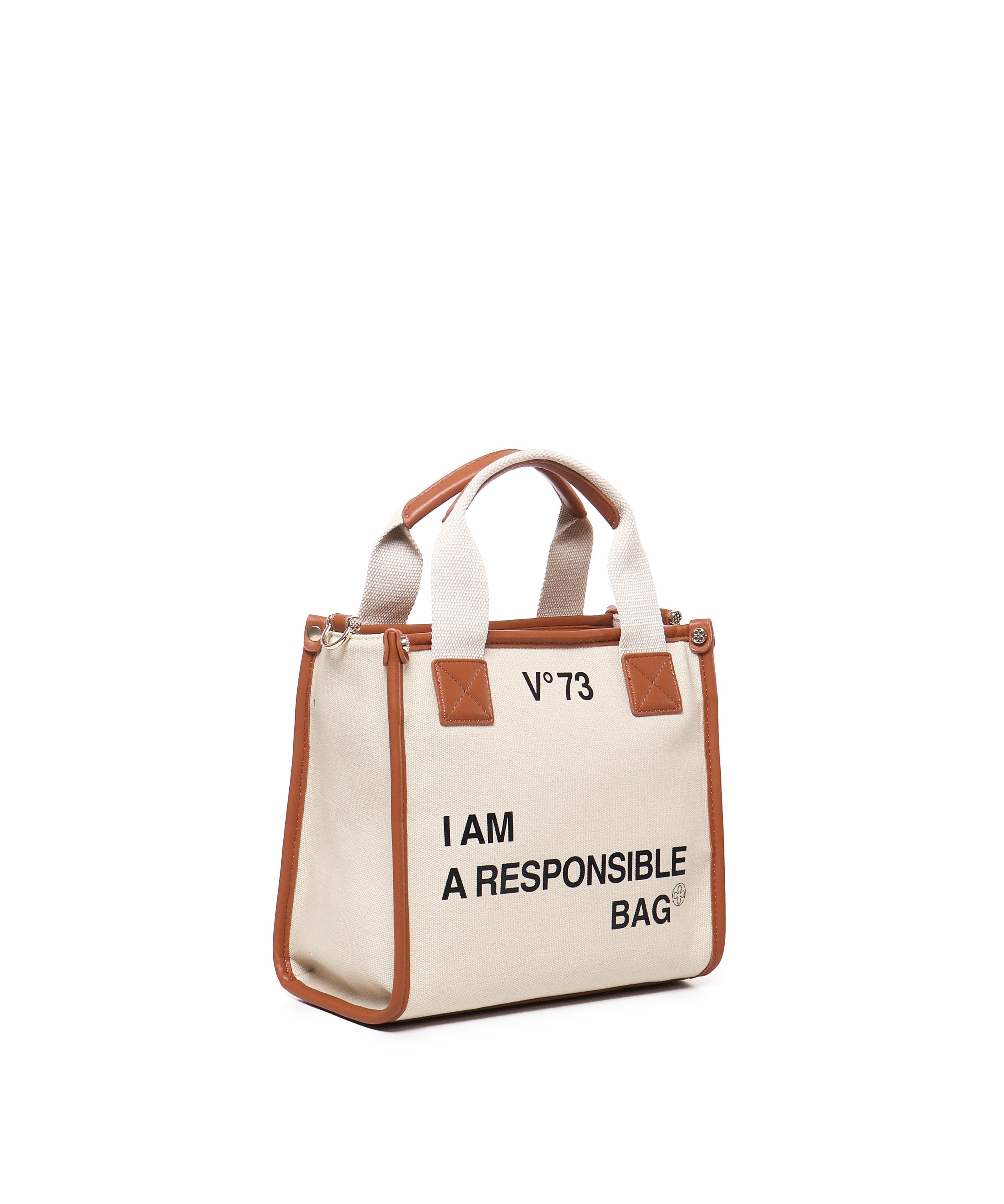 Borsa tote Responsability in canvas 73BS6AF02 RESPONSIBILITY BISNATURALE/CUOIO V° 73 