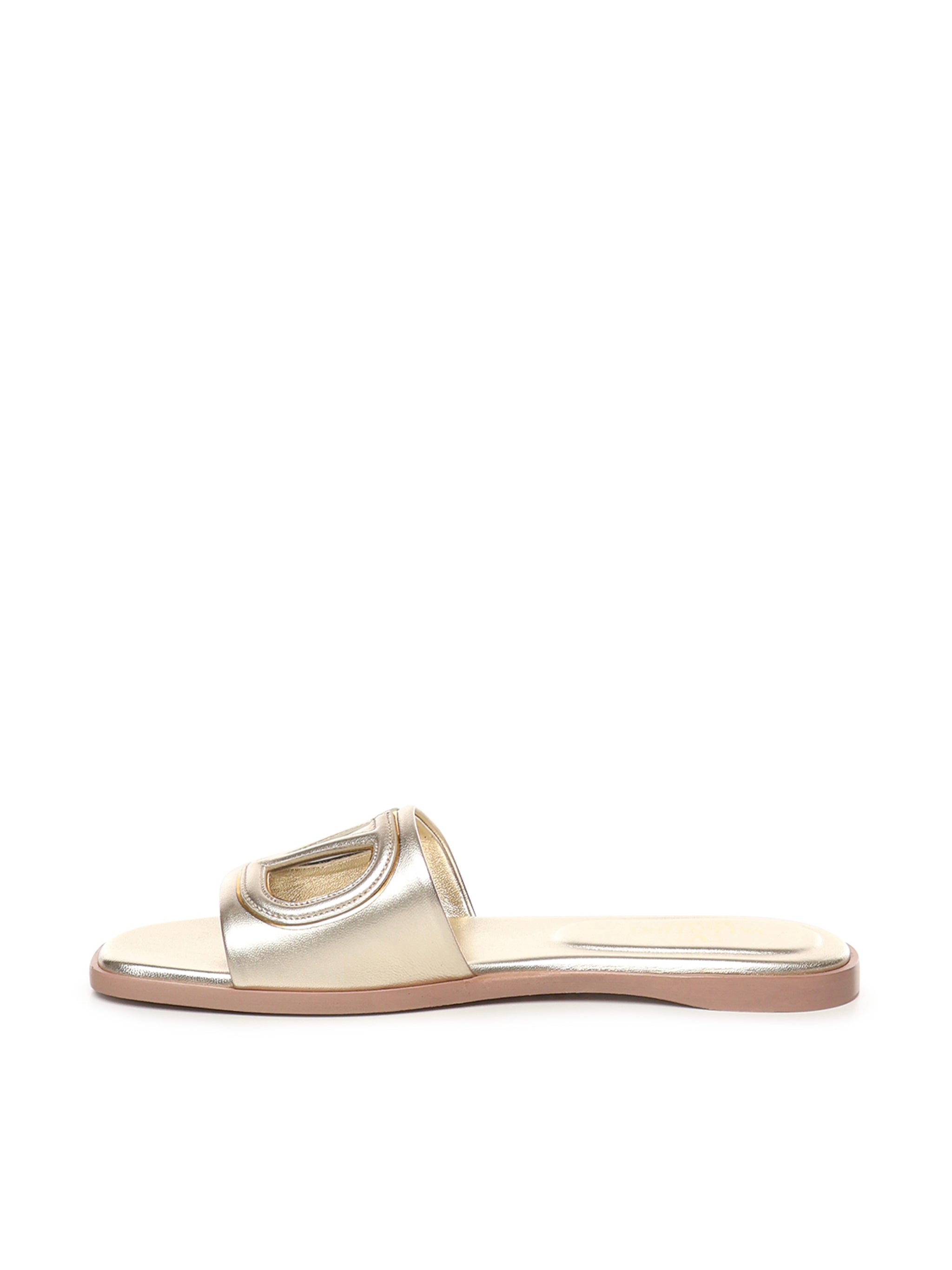 Sandalo Slide VLogo cut-out in pelle laminata 5W2S0IB0 YUW7G0 VALENTINO GARAVANI 