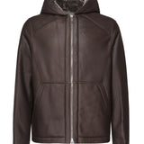 Giacca in pelle con cappuccio 25WHV60470M SISA9112 YVES SALOMON 