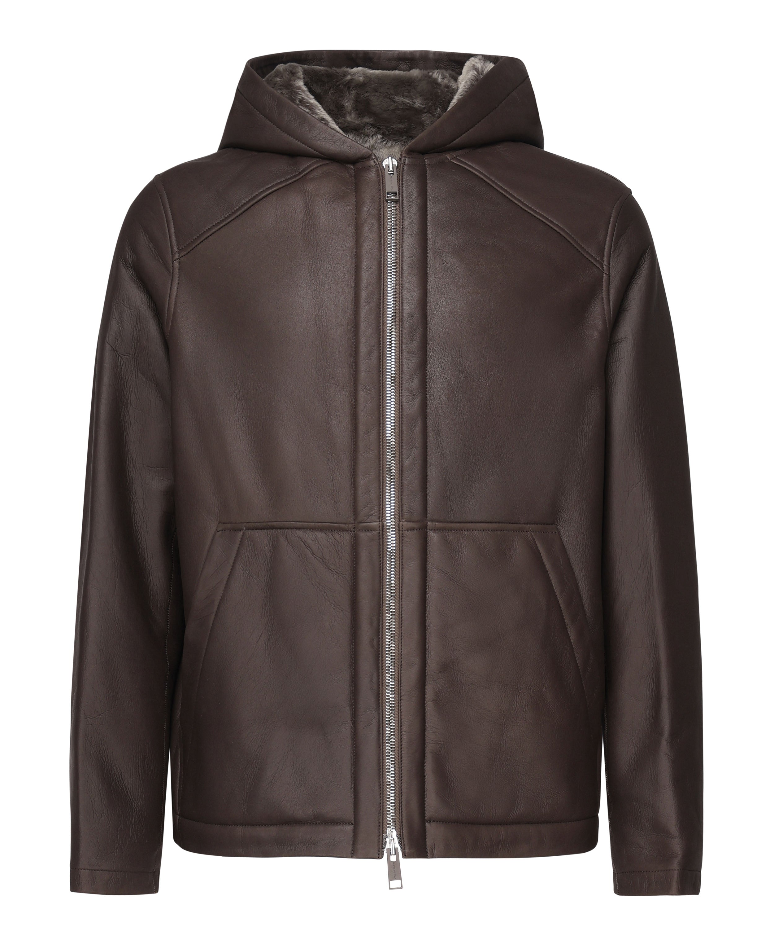 Giacca in pelle con cappuccio 25WHV60470M SISA9112 YVES SALOMON 