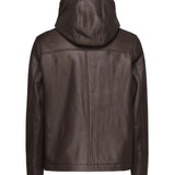 Giacca in pelle con cappuccio 25WHV60470M SISA9112 YVES SALOMON 