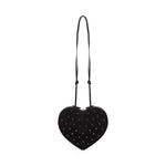 Borsa Le Cœur in pelle di capra scamosciata con strass AA1P003CA286 999 ALAIA 