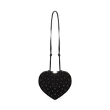 Borsa Le Cœur in pelle di capra scamosciata con strass AA1P003CA286 999 ALAIA 