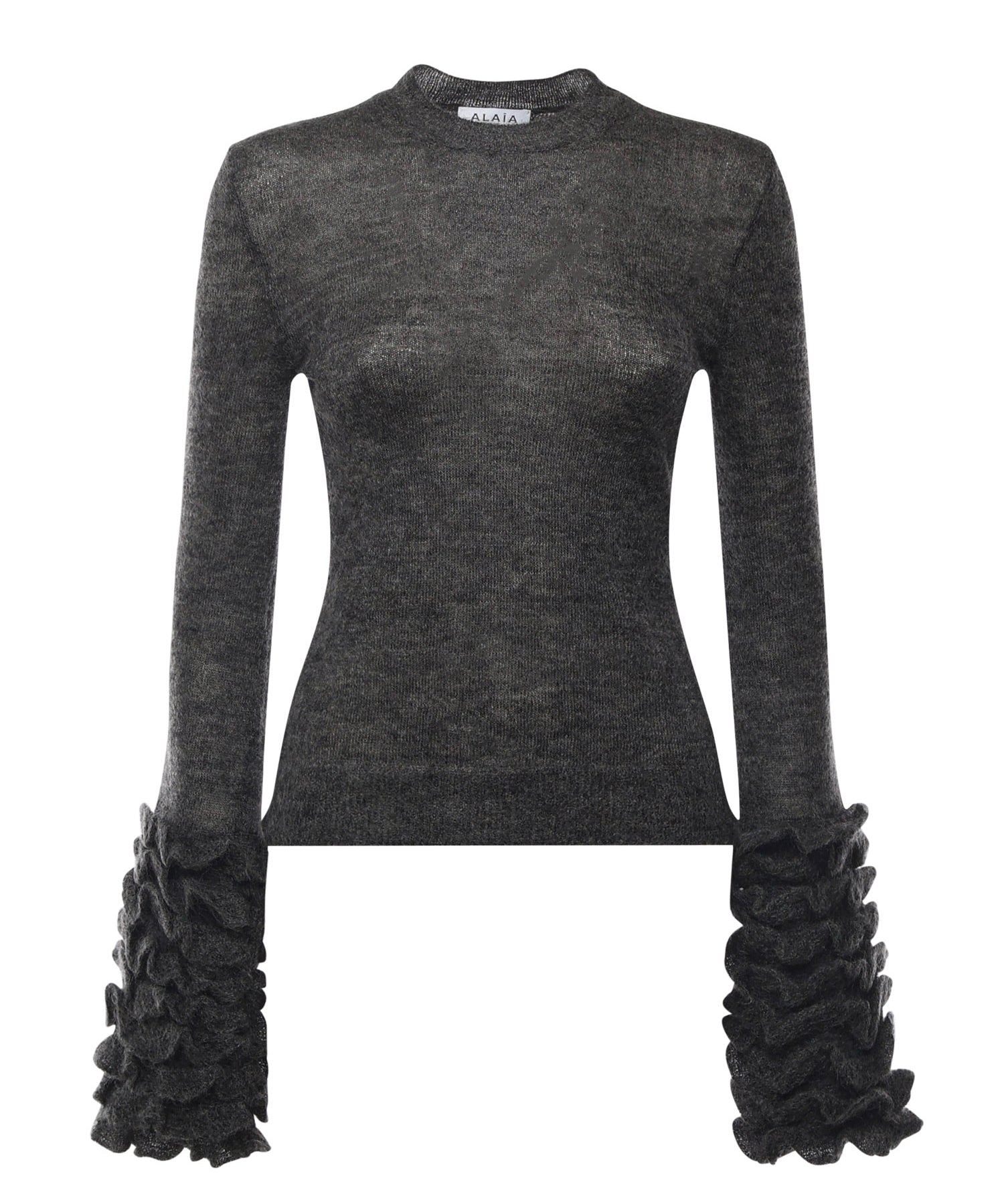 Pullover in misto mohair con ruches AA9G0076K101B 821 ALAIA 