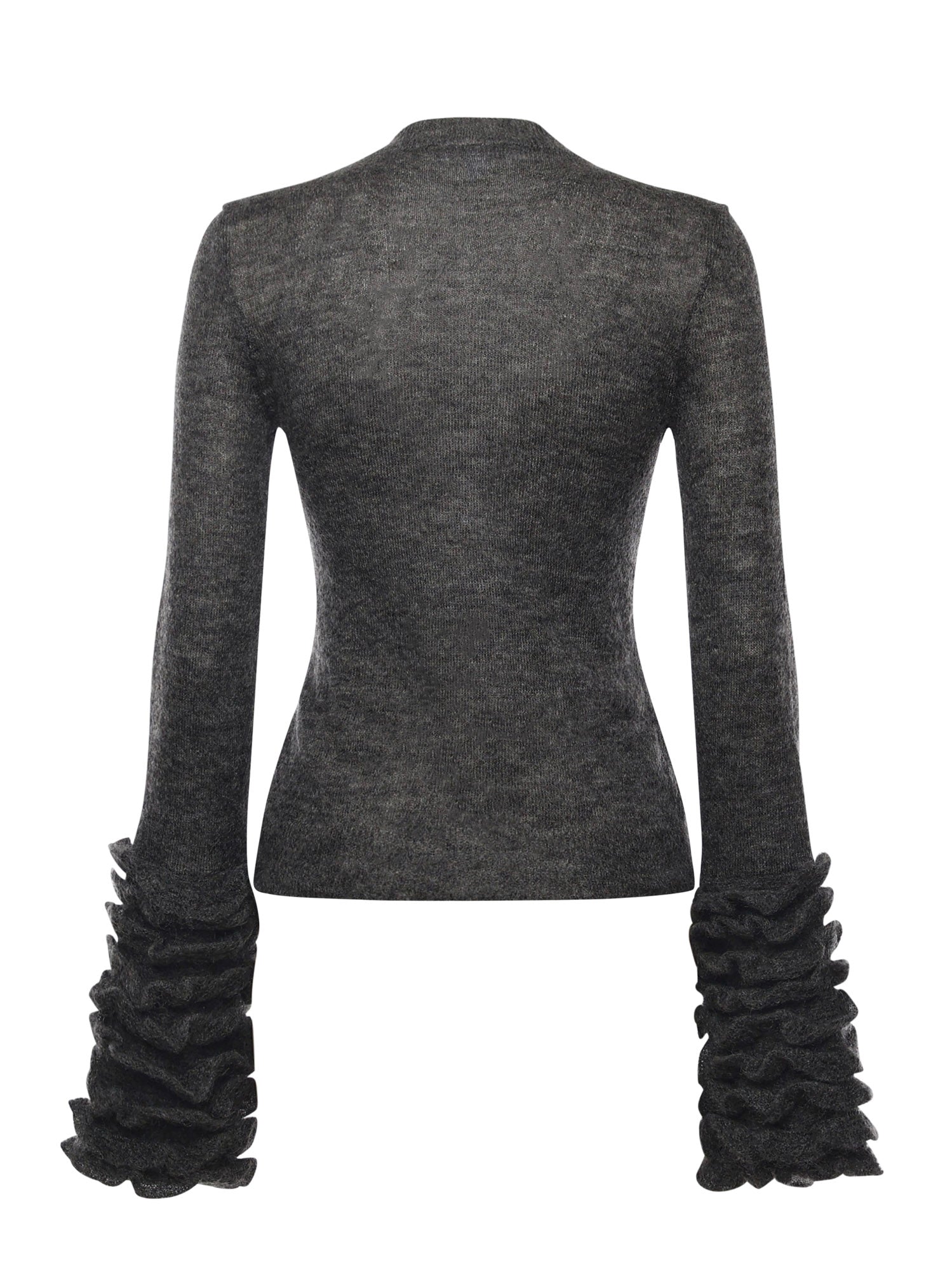 Pullover in misto mohair con ruches AA9G0076K101B 821 ALAIA 