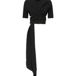 Top in crêpe di misto viscosa AA9H1250W071B 995 ALAIA 