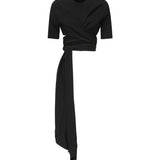 Top in crêpe di misto viscosa AA9H1250W071B 995 ALAIA 