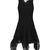 Abito corto con ruche in maglia AA9R2710K074B 995 ALAIA 