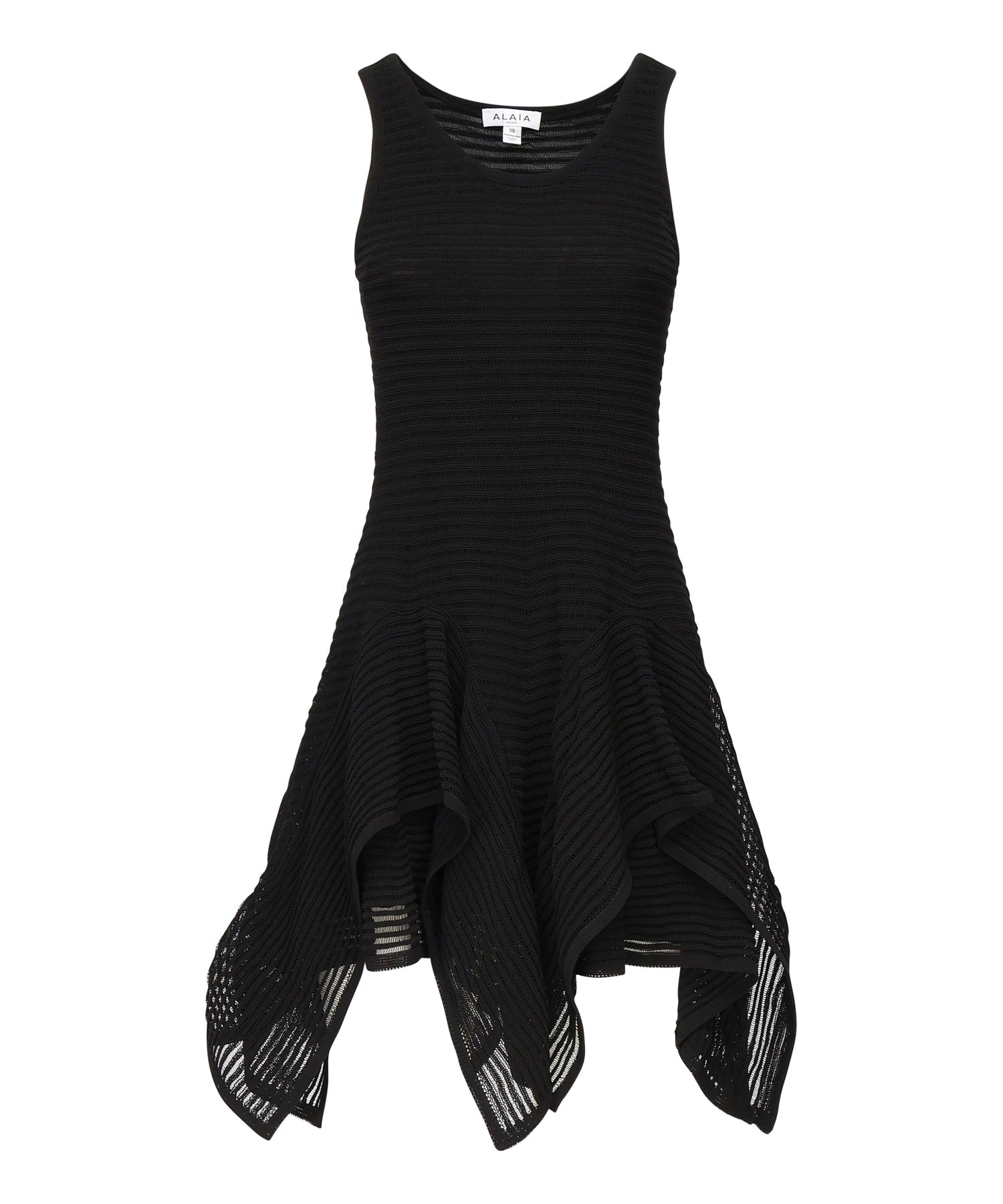 Abito corto con ruche in maglia AA9R2710K074B 995 ALAIA 