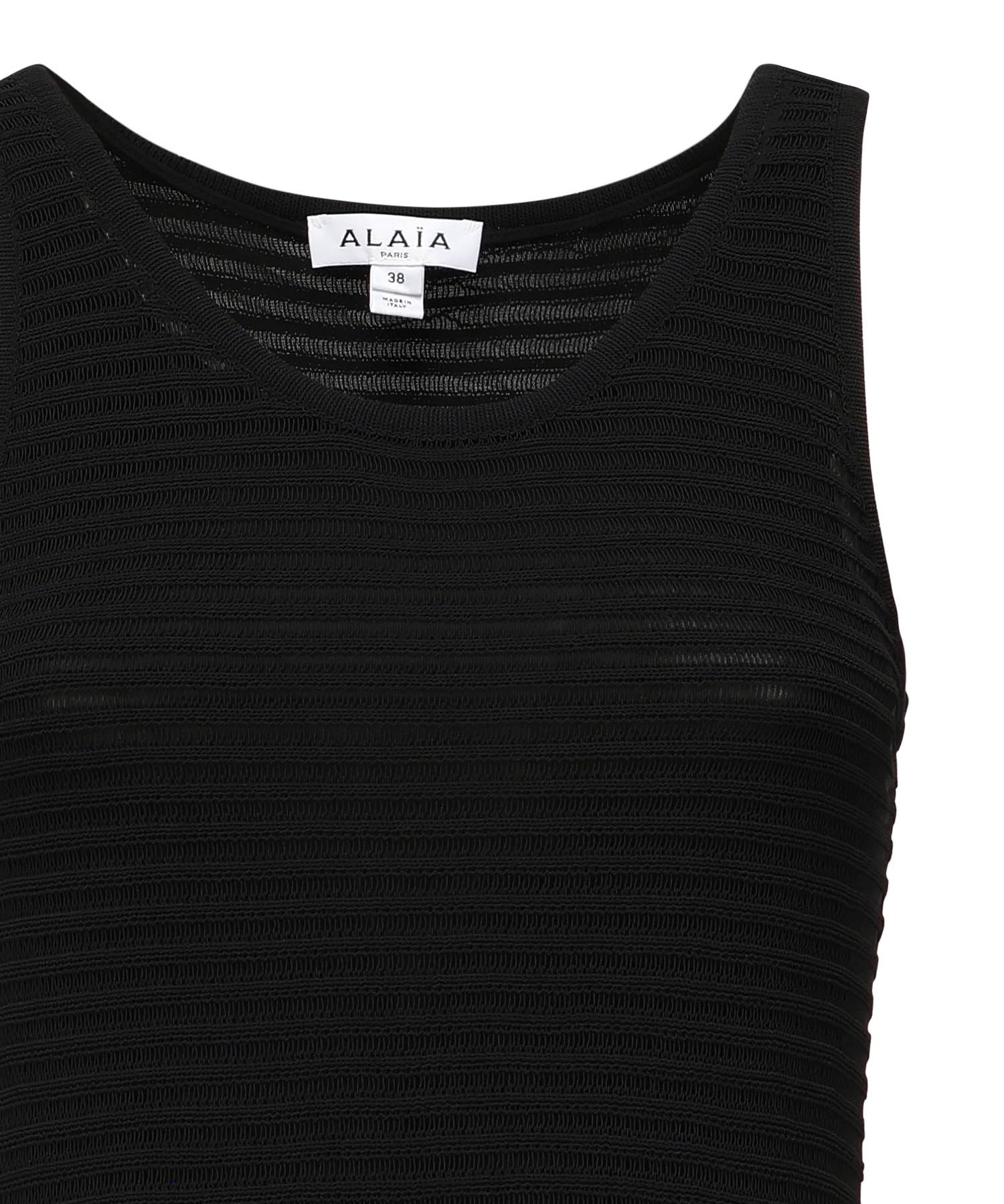 Abito corto con ruche in maglia AA9R2710K074B 995 ALAIA 