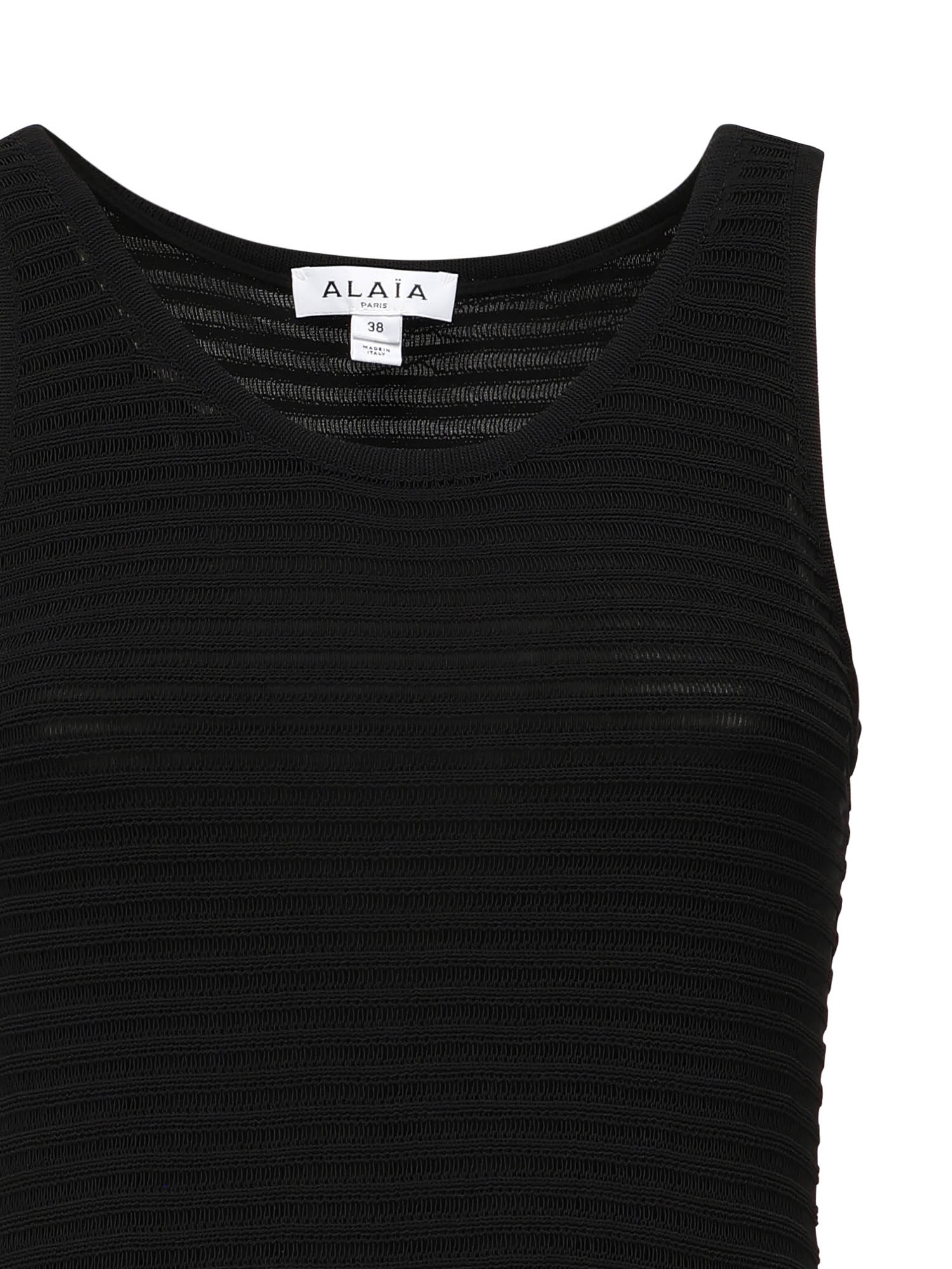 Abito corto con ruche in maglia AA9R2710K074B 995 ALAIA 