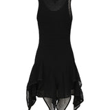 Abito corto con ruche in maglia AA9R2710K074B 995 ALAIA 