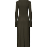 Abito maxi con ruche in jersey AA9R2740J050B 643 ALAIA 