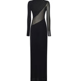 Abito con cut-out in maglia di seta AA9R2801K061B 995 ALAIA 