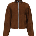 Giacca arrotondata in pelle scamosciata AA9V0382L017B 701 ALAIA 