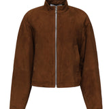 Giacca arrotondata in pelle scamosciata AA9V0382L017B 701 ALAIA 