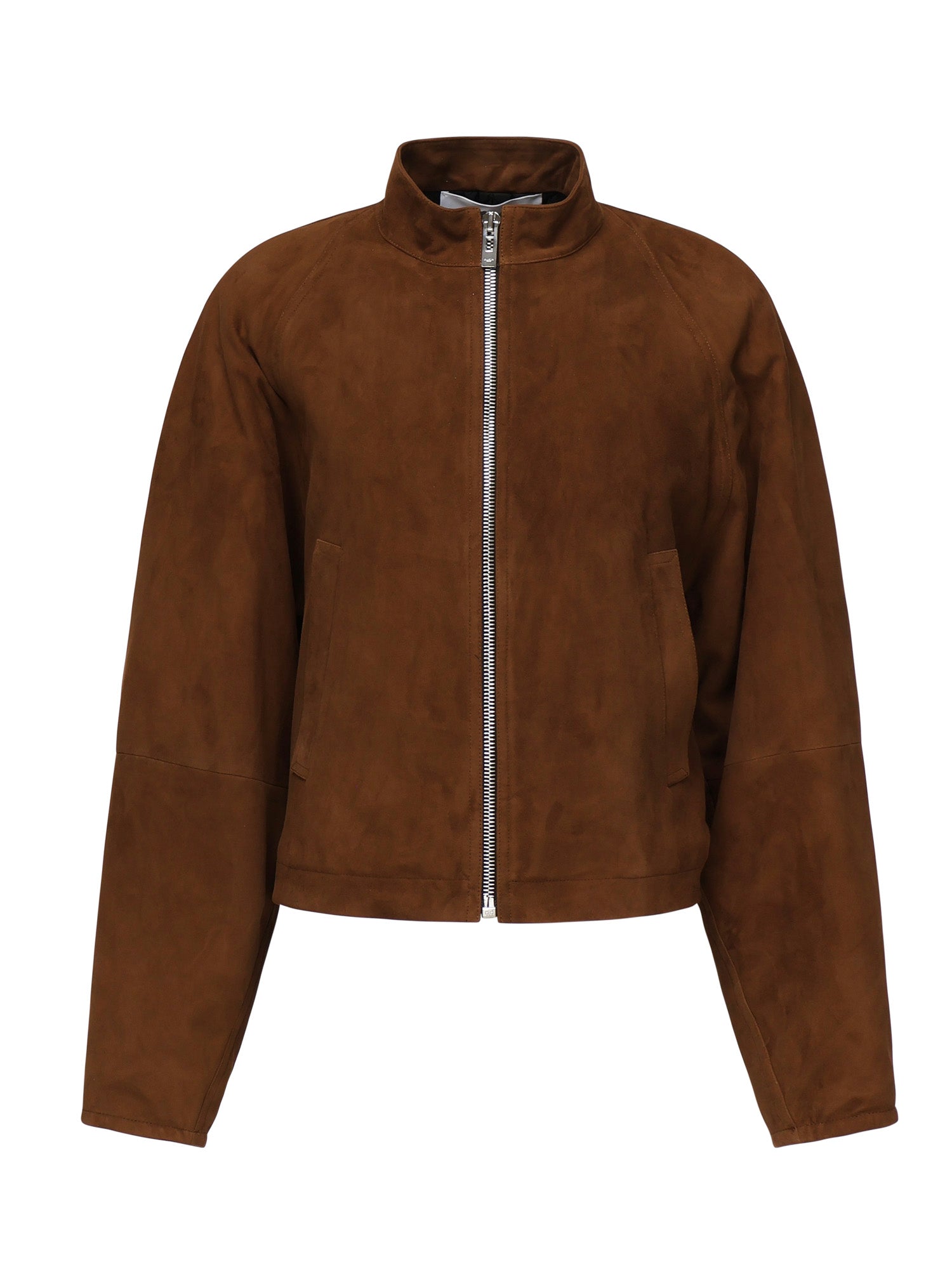 Giacca arrotondata in pelle scamosciata AA9V0382L017B 701 ALAIA 