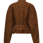 Giacca arrotondata in pelle scamosciata AA9V0382L017B 701 ALAIA 
