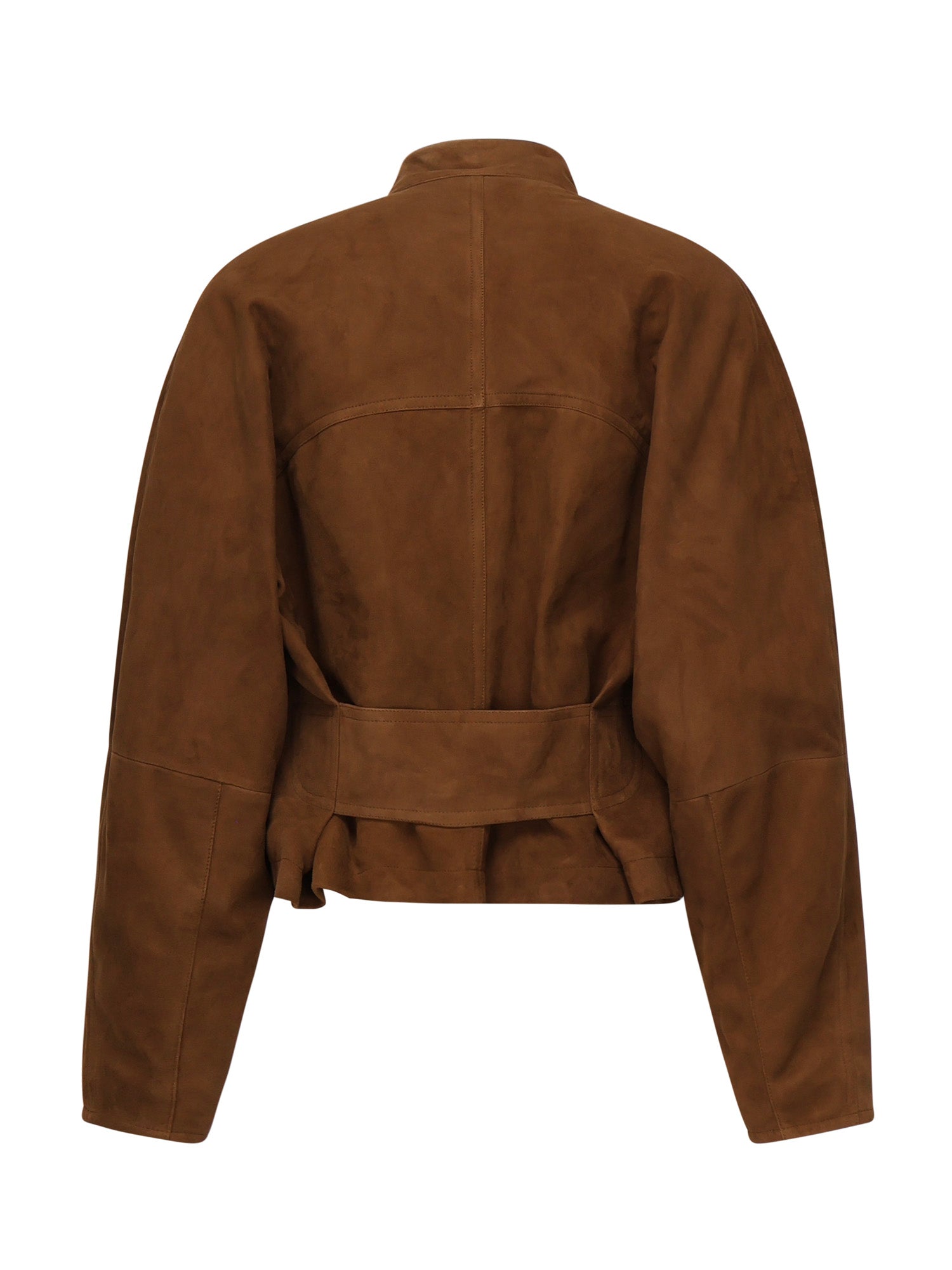Giacca arrotondata in pelle scamosciata AA9V0382L017B 701 ALAIA 